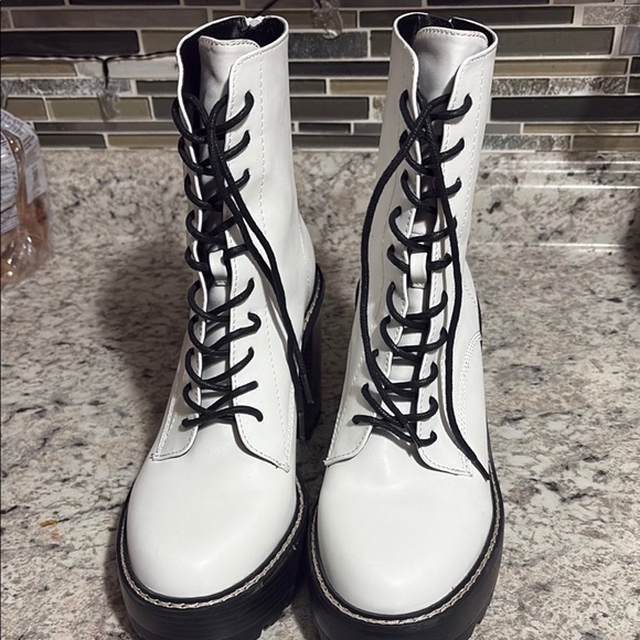 Madden Girl Shoes - Women's White Lace-Up Boots